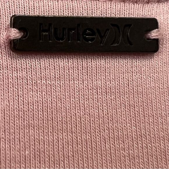 Hurley Juniors' So Caught Up Ruched Cropped Tie Top Size XL Pink - Picture 4 of 5